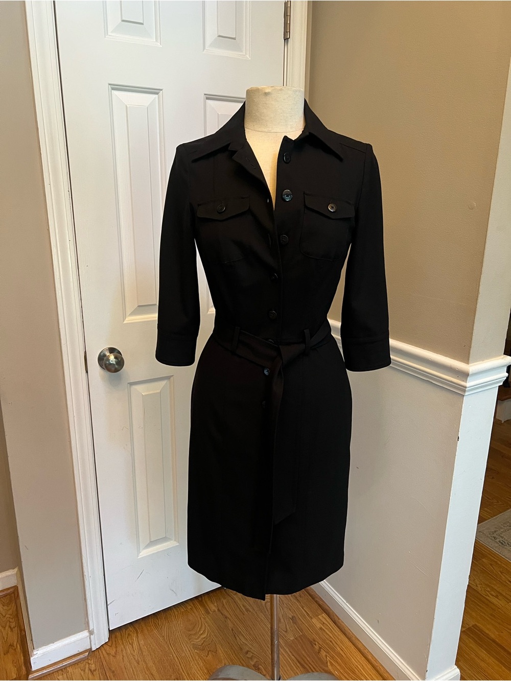 Banana republic Women's Black Belted Shirt Dress Jacket